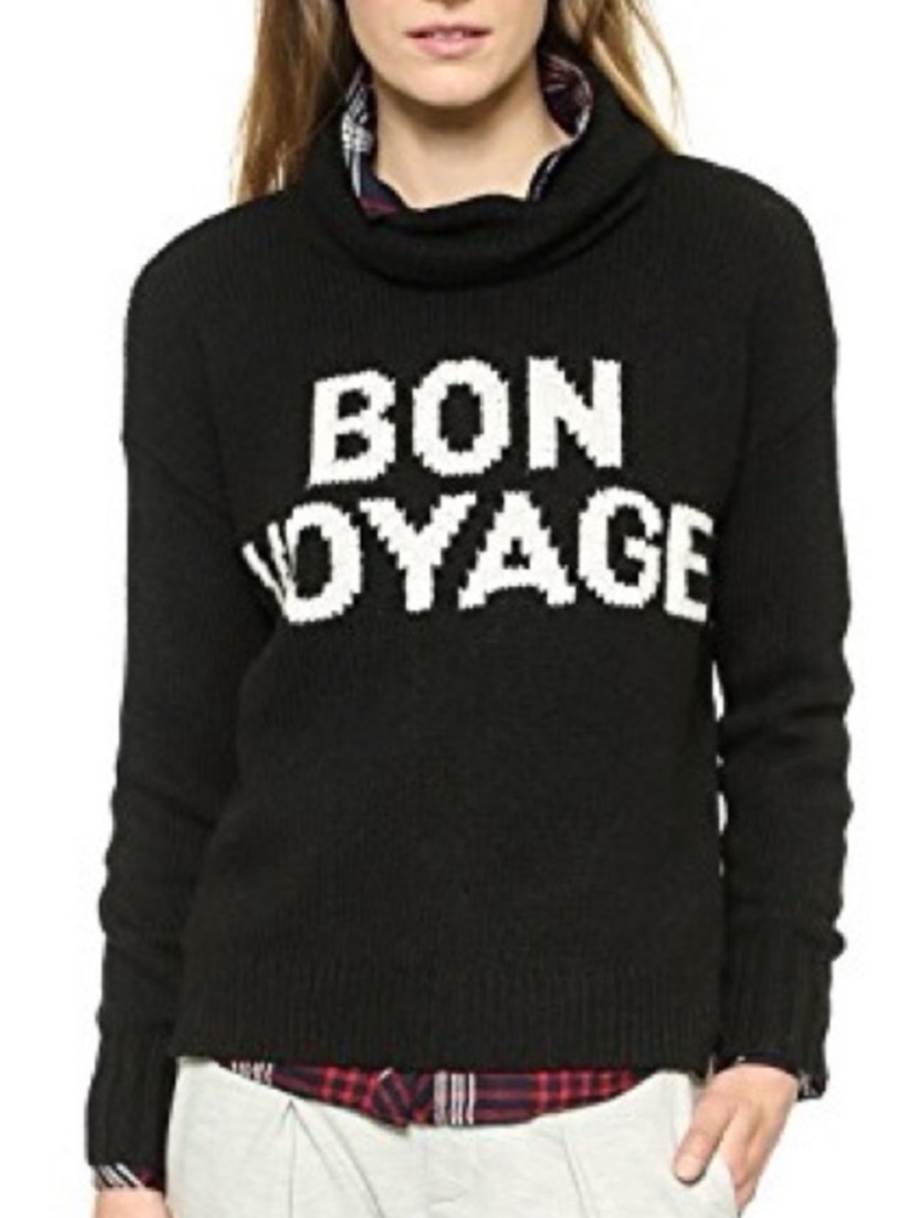 Madewell Bon Voyage Black Wool Alpaca Blend Turtleneck Sweater Fuzzy Knit